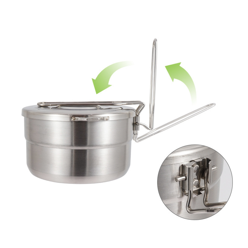 Camping Cooking Pot With Lid - Naczynie do gotowania na zewnątrz ze
