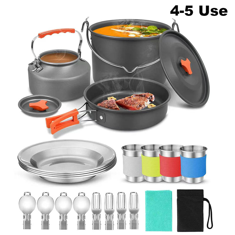 Camping Cooking Set 2 Person - Aluminiowy zestaw naczyń kempingowych na zewnątrz