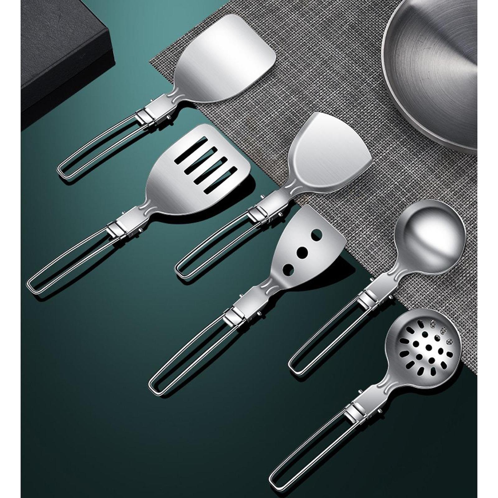 Camping Cooking Set Compact - Kompaktowy zestaw metalowych przyborów kuchennych do