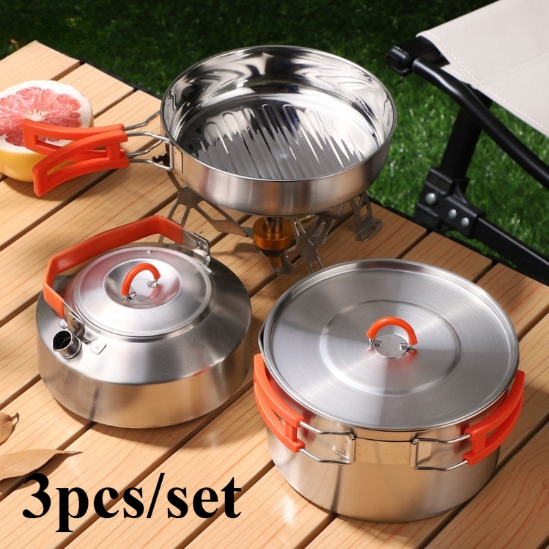 Nesting Camping Cooking Set - Zestaw naczyń kuchennych do biwakowania, lekki