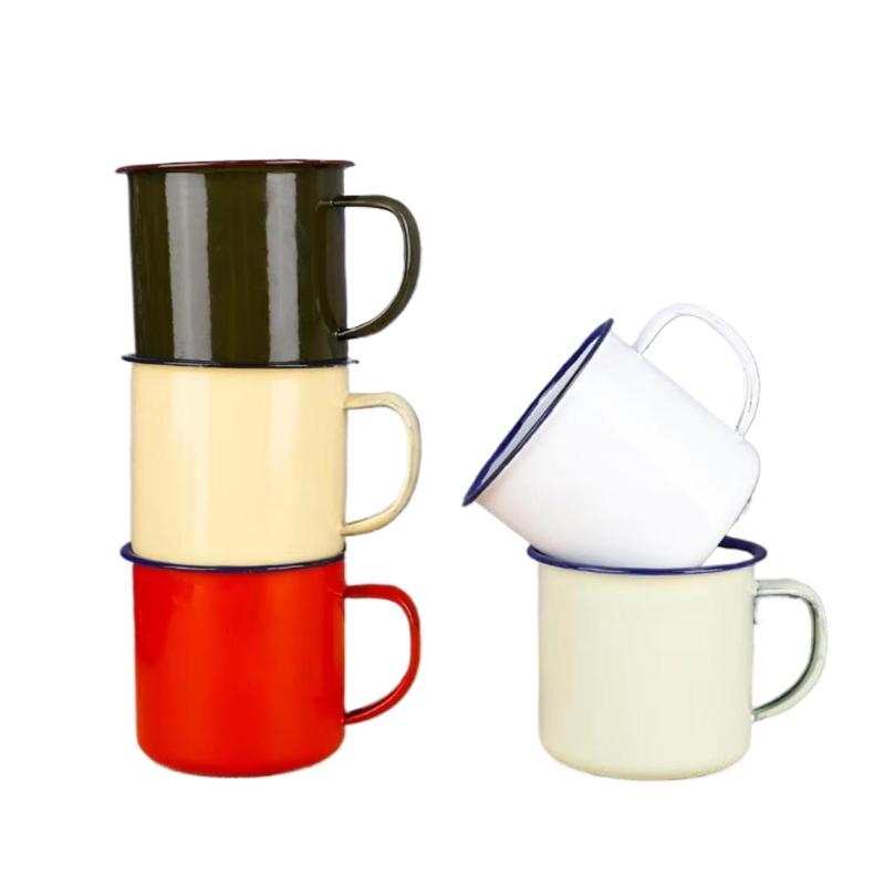 Camping Cooking Pot - 【M】Emaliowane kubki do picia, różne kolory