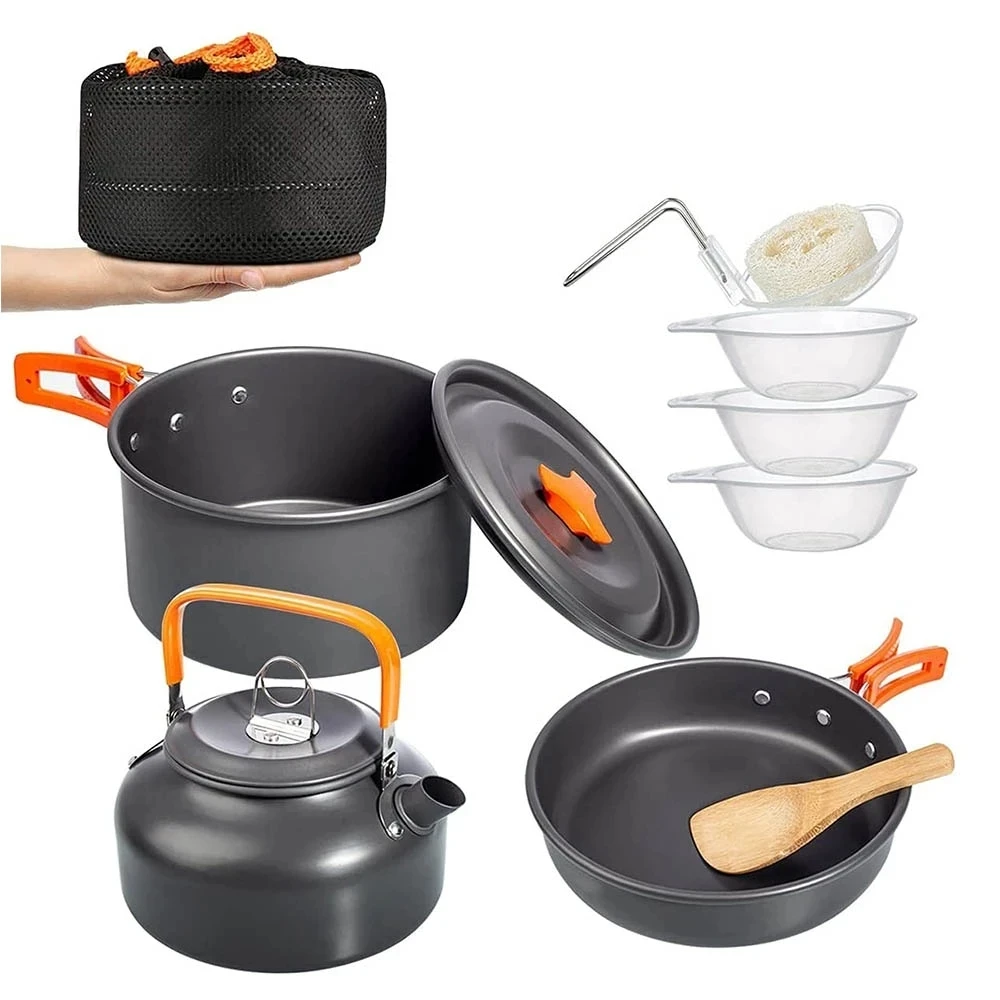 Camping Cooking Set 2 Person - Zestaw naczyń kempingowych, aluminiowy garnek, sprzęt