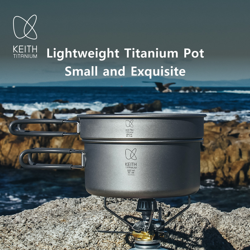 Nesting Camping Cooking Set - Keith Zestaw tytanowych garnków Miski zewnętrzne