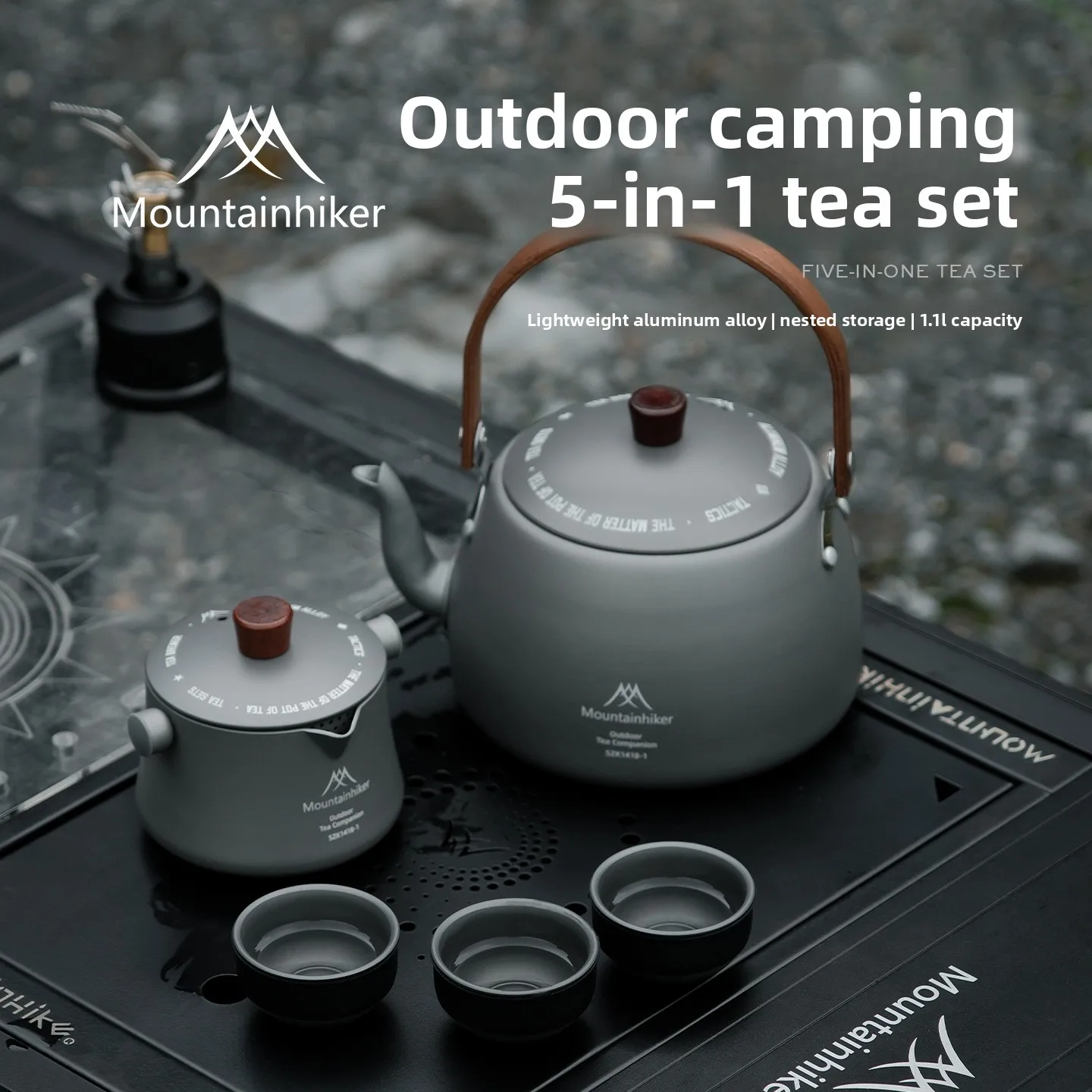 Camping Cooking Set 2 Person - MOUNTAINHIKER MoChuan 5-w-1 Zestaw Czajników Kempingowych