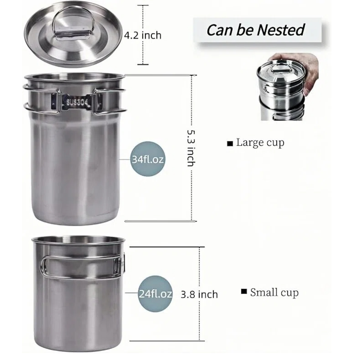 Składane kubki kempingowe, nac – Camping Cooking Pot With Lid recenzja i cena