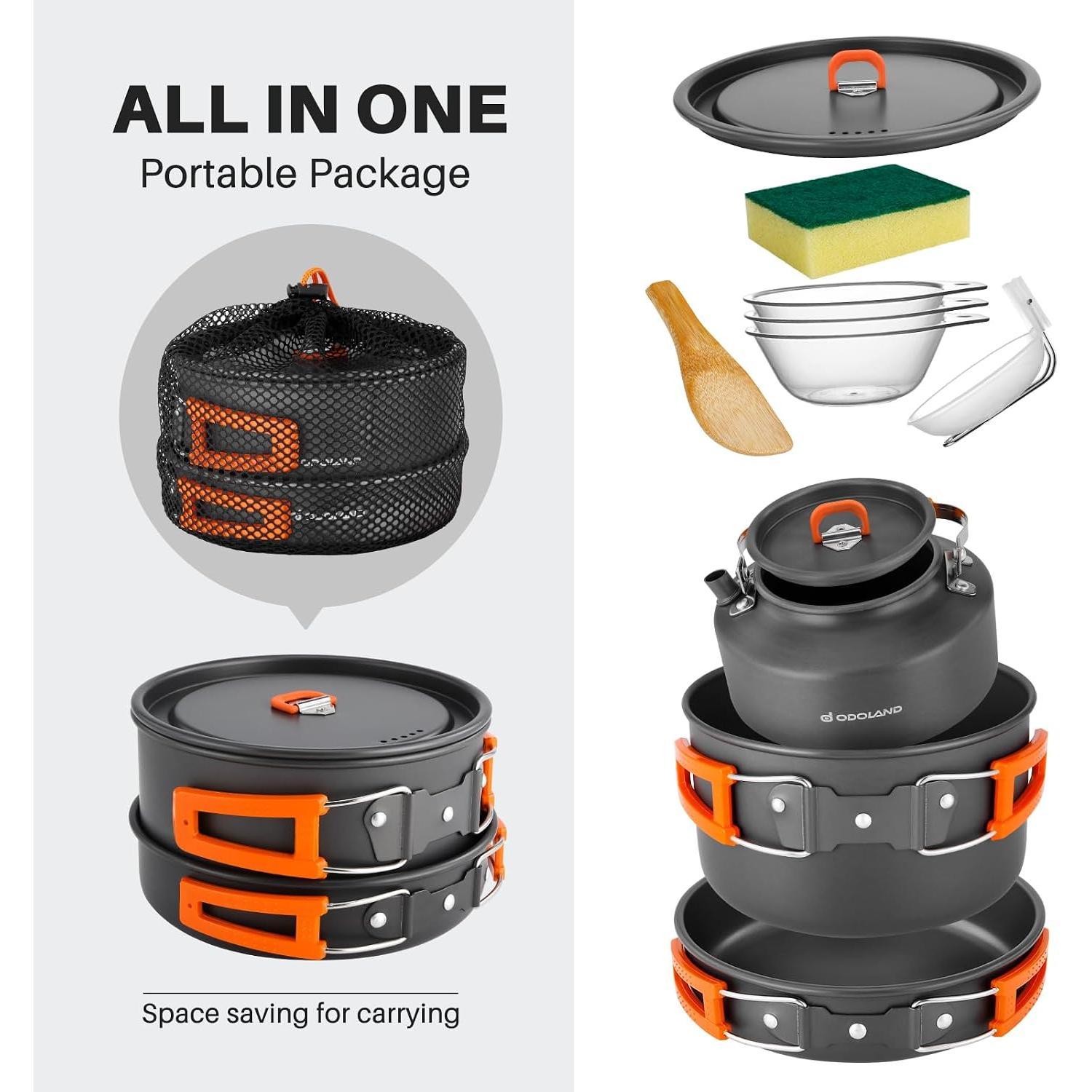 Odoland 10-częściowy zestaw na – Camping Cooking Set 2 Person recenzja i cena
