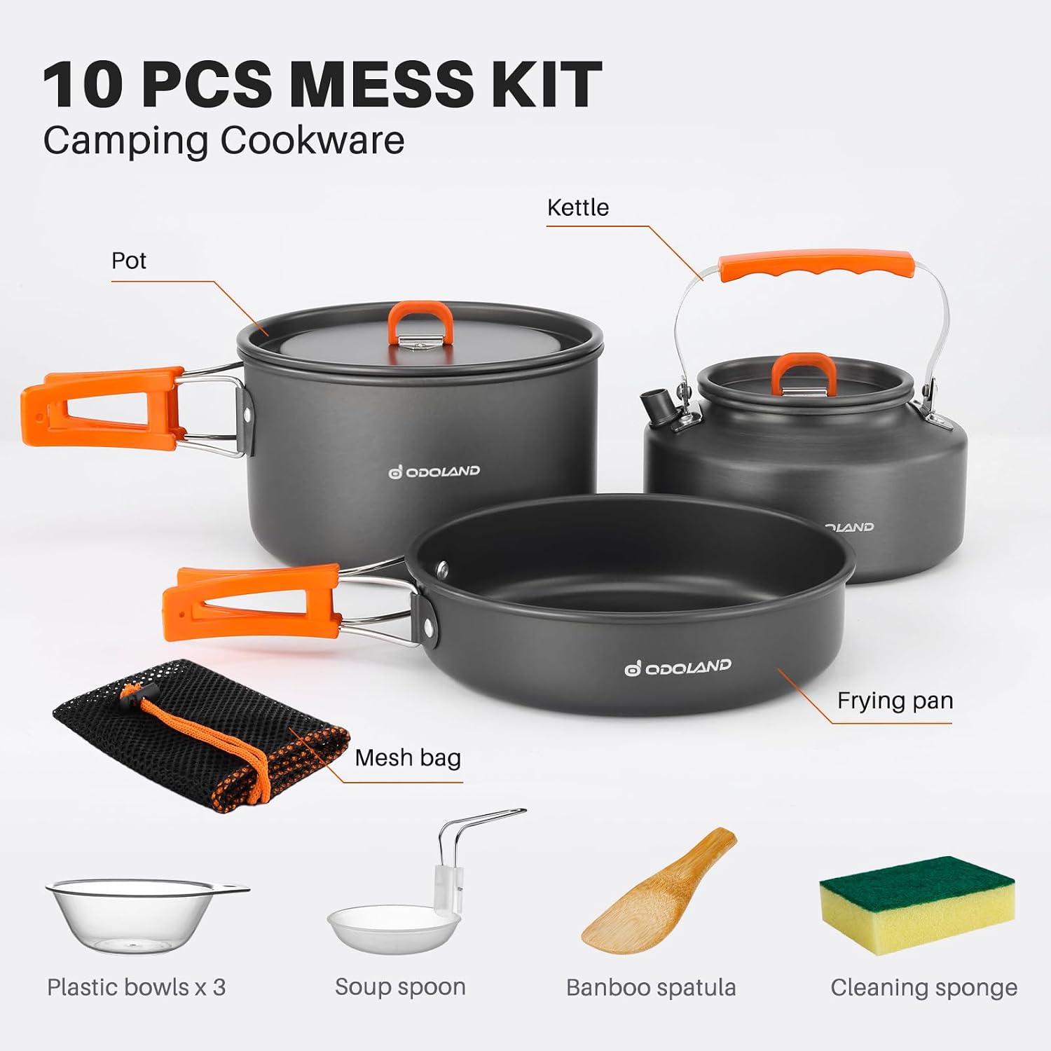 Odoland 10-częściowy zestaw na – Camping Cooking Set 2 Person recenzja i cena