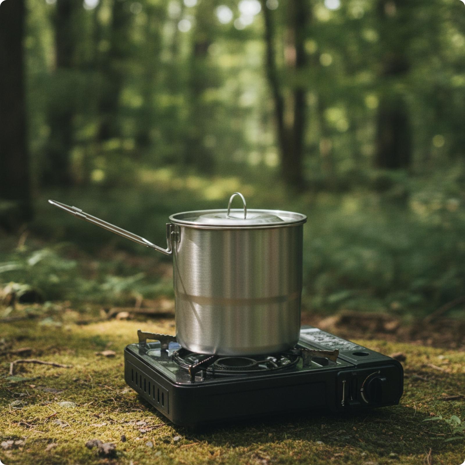 Kuchenka turystyczna ze stali  – Camping Cooking Pot With Lid recenzja i cena