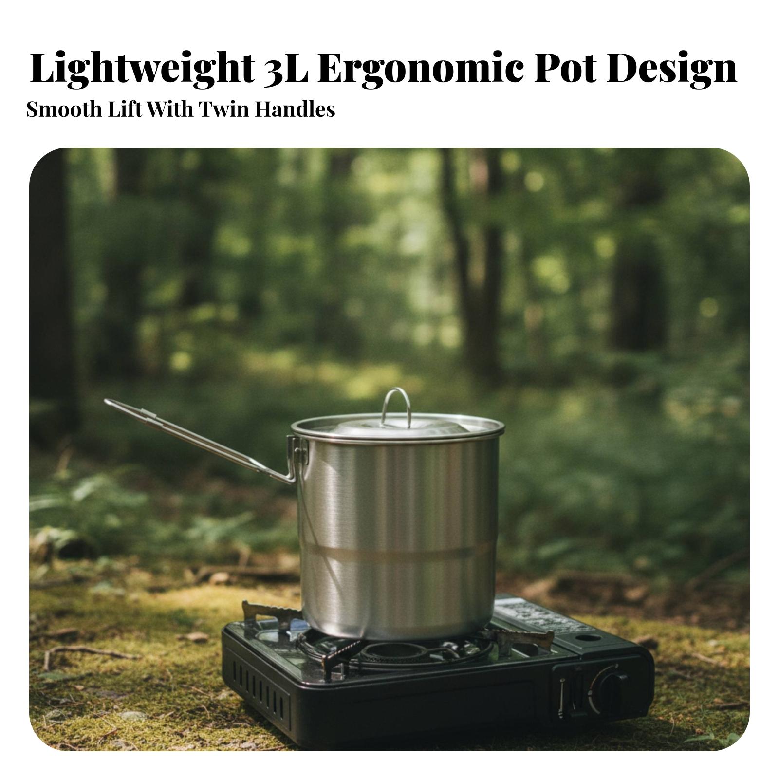 Kuchenka turystyczna ze stali  – Camping Cooking Pot With Lid recenzja i cena