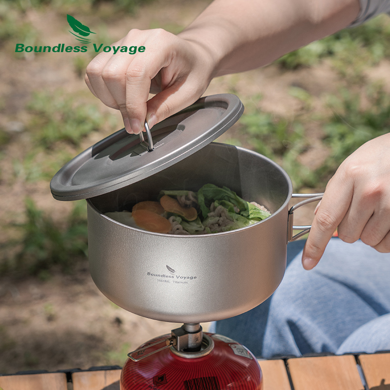 Boundless Voyage Tytanowy garn – Camping Cooking Pot With Lid recenzja i cena